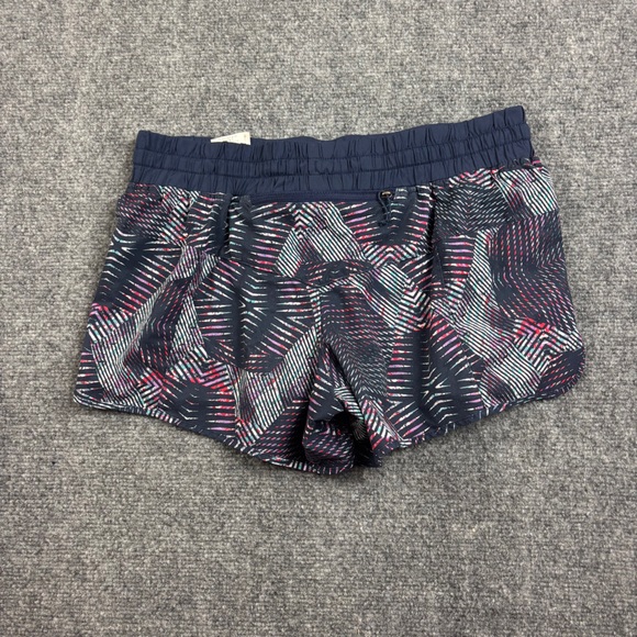 PATAGONIA Womens Nine Trails Running Shorts Navy Blue Geometric Pattern - Medium - Picture 2 of 9